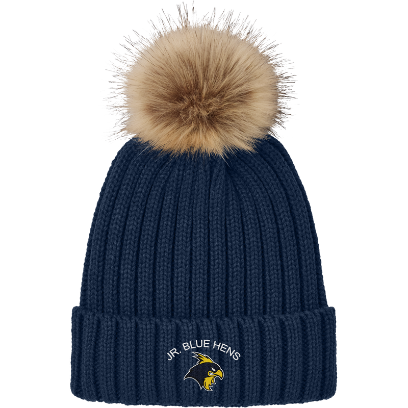 Delaware Jr. Blue Hens Faux Fur Pom Beanie
