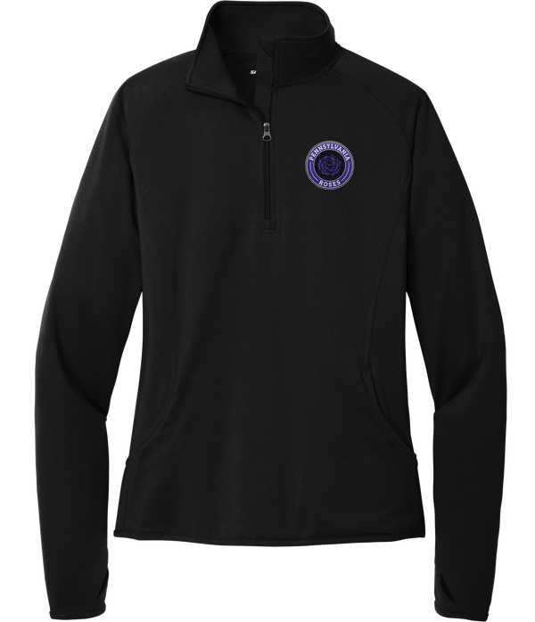 PA Roses Ladies Sport-Wick Stretch 1/4-Zip Pullover